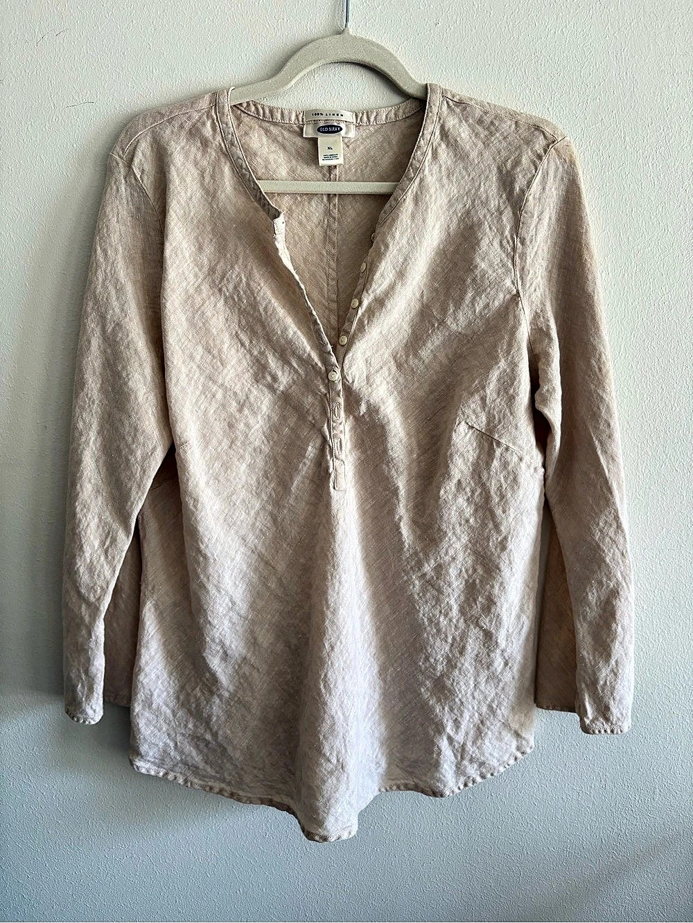 Old Navy Linen Tunic in tan natural Size XL